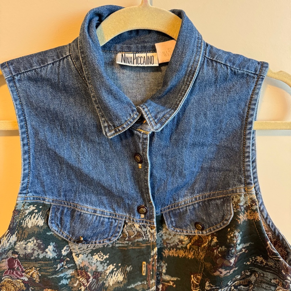 Nina Piccalino Blue Denim Vest - Picture 2 of 7